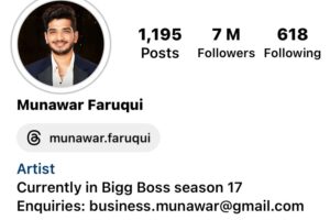 Bigg Boss 17 Munawar Faruqui