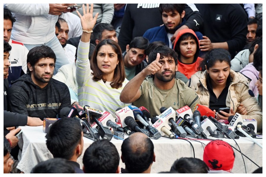 Wrestling Protest again at Jantar Mantar