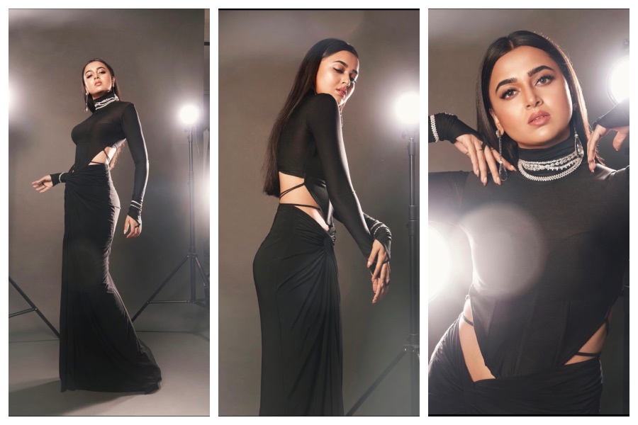 Tejasswi Prakash In Black Gown