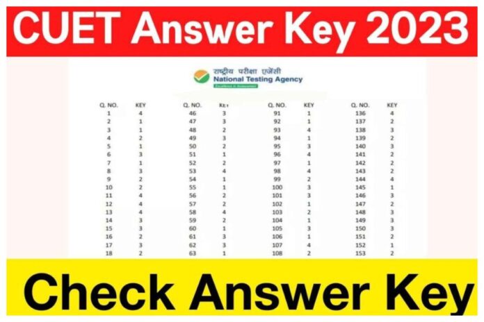 CUET UG 2023 Answer key out on NTA website