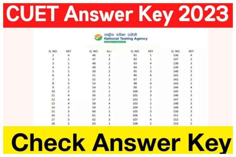 CUET UG 2023 Answer key out on NTA website