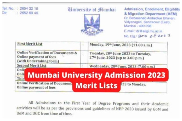 Mumbai University Admissions 2023 _ Second merit list out