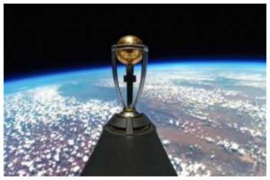 Oneday World Cup trophy launched in space