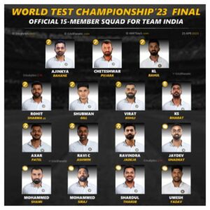 WTC Final Indian squad