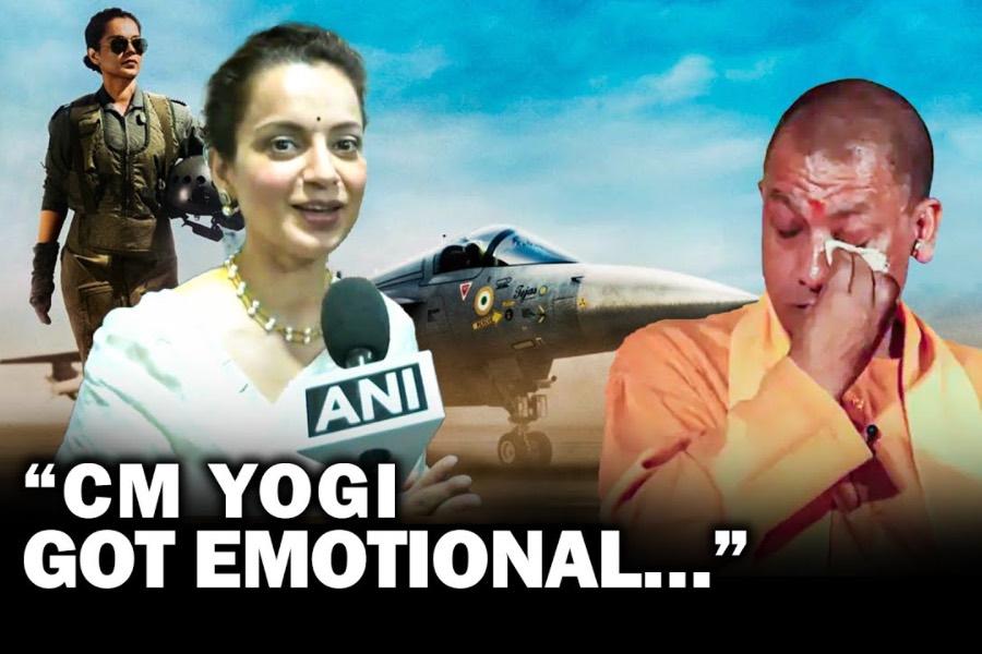 CM Yogi Adityanath joins Tejas screening CM Yogi Adityanath joins Tejas screening