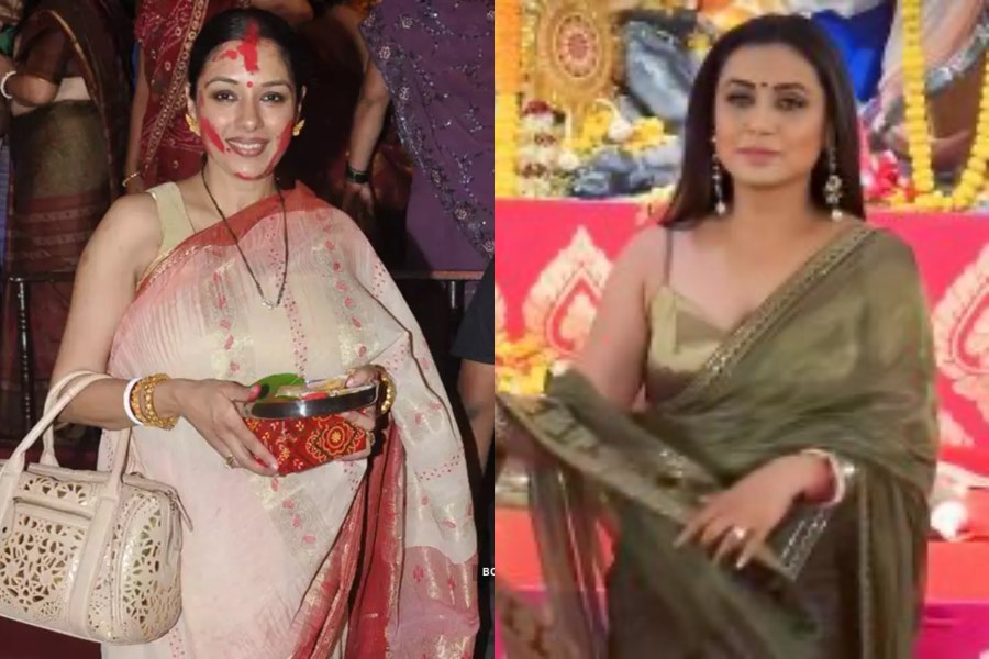Rani & Rupali In Durga Pooja Rani & Rupali In Durga Pooja