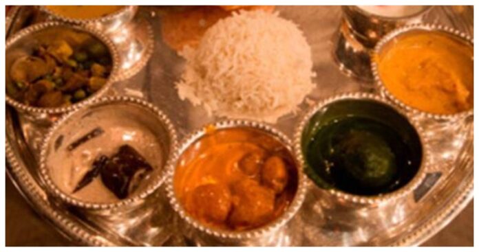 food in silver utensils