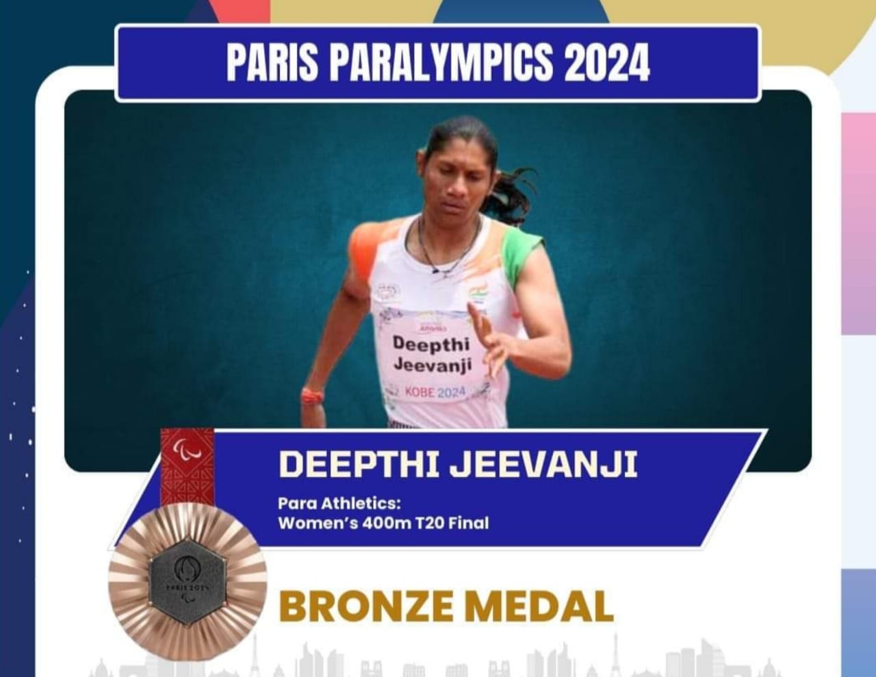 dipti jivanji paralampic wins bronze medal deepthi-jivanji-wins-bronze-medal-400-meter-race-paris-paralympics