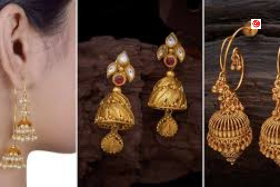 Gold Jhumka For Diwali