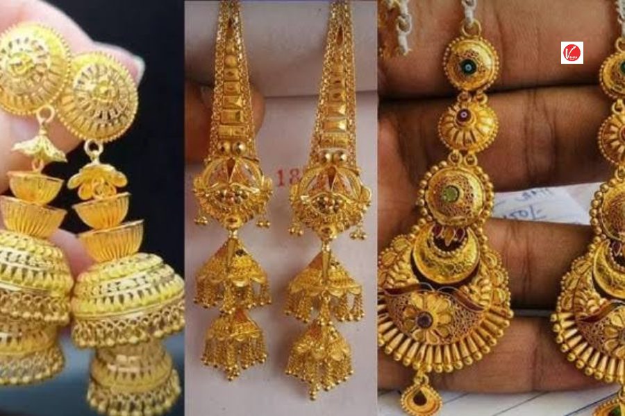 Gold Jhumka For Diwali