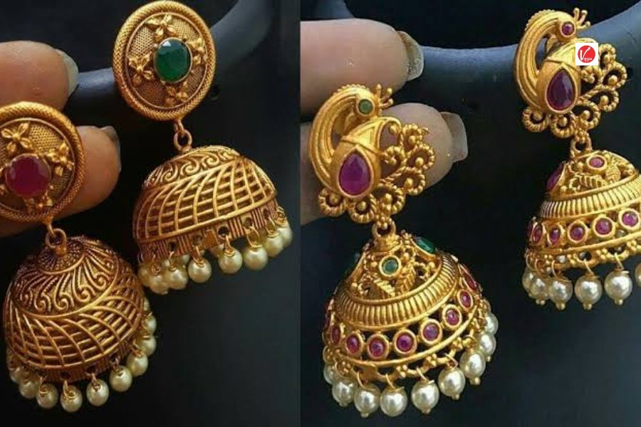 Gold Jhumka For Diwali