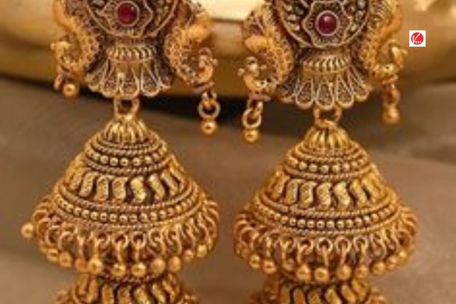 Gold Jhumka For Diwali