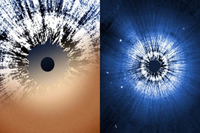 नासा के जेम्स वेब स्पेस टेलीस्कोप द्वारा वेगा तारे की डिस्क की छवि