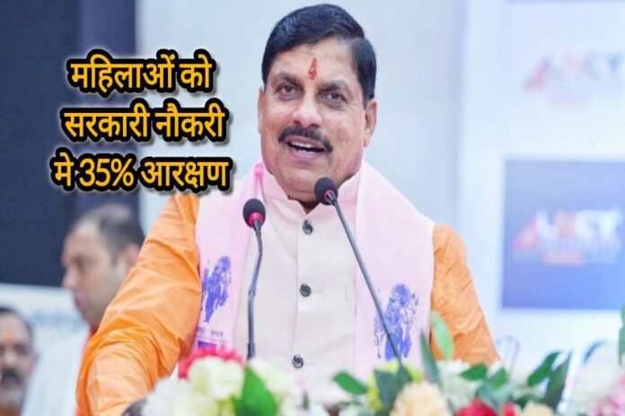 मध्य प्रदेश में सरकारी नौकरियों में महिलाओं के लिए 35 प्रतिशत आरक्षण
