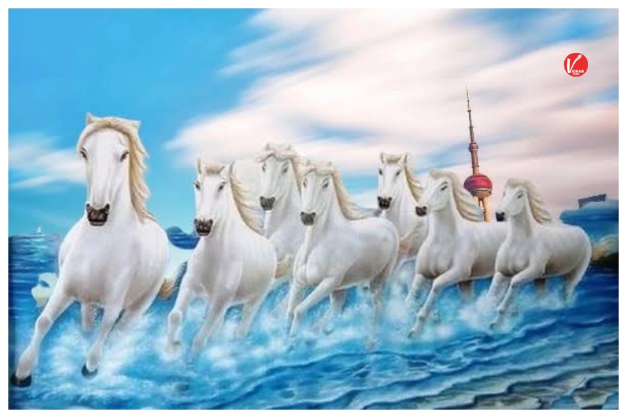 Painting of Seven Horses Painting of Seven Horses